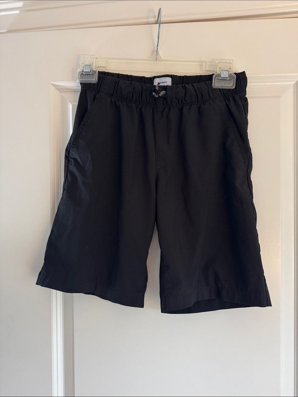 Kids Black Casual Drawstring Shorts